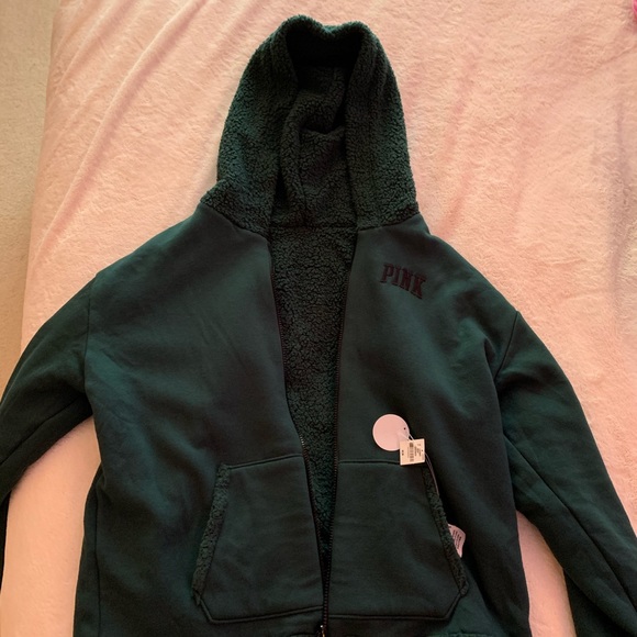 Reversible PINK brand hooded zip up - Picture 3 of 6